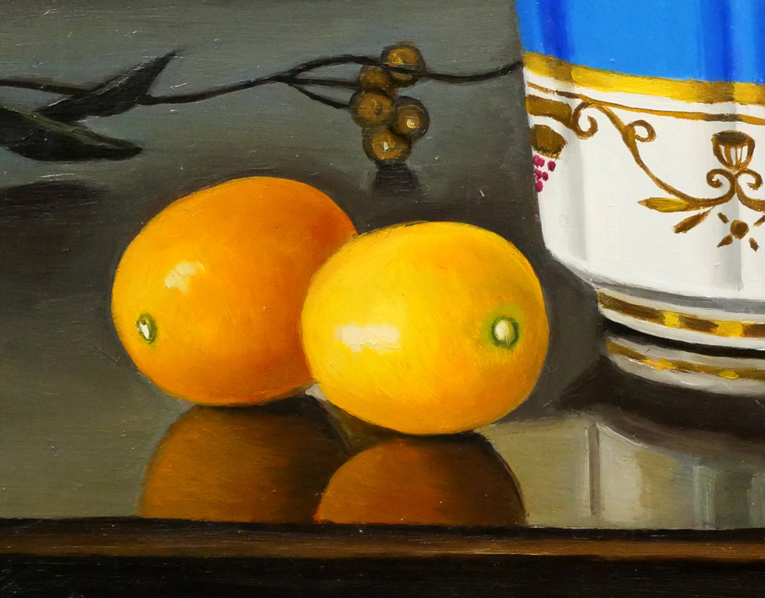 山口ひろみ「ぶどう ルイ」油絵・F0号 絵画買取・販売の小竹美術