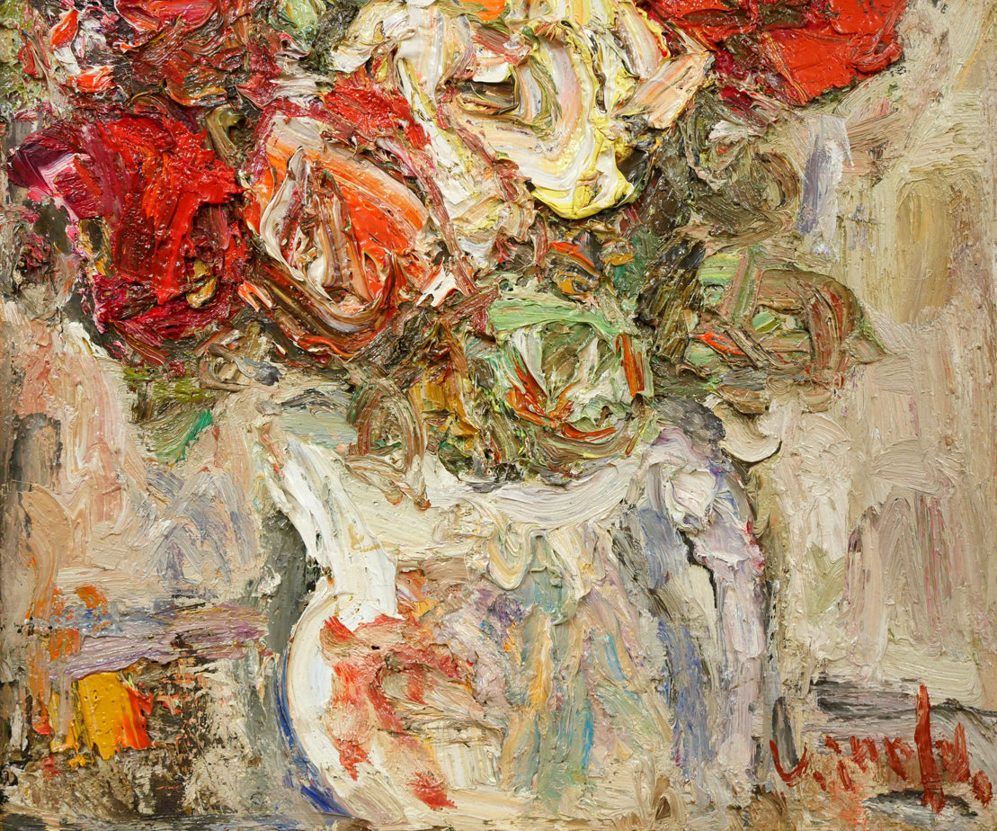 平沢喜之助「薔薇」油絵・F6号 絵画買取・販売の小竹美術