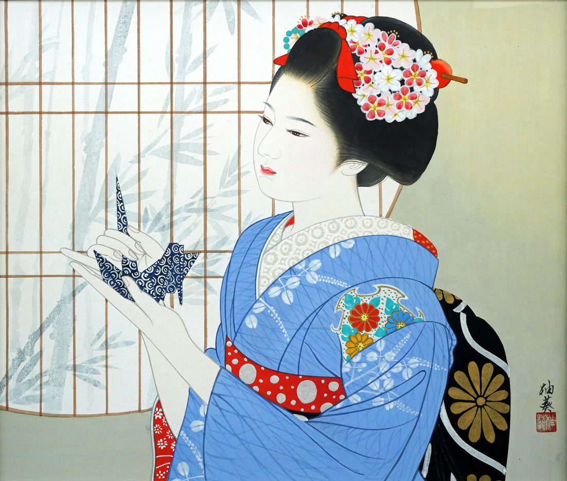 宮下柚葵「折づる」日本画・F10号 絵画買取・販売の小竹美術