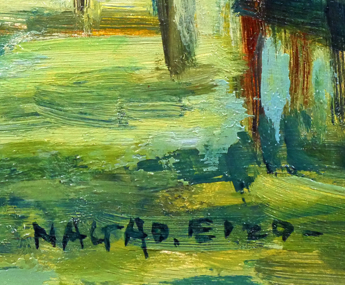 長尾栄三「盛夏」油絵・F0号 絵画買取・販売の小竹美術