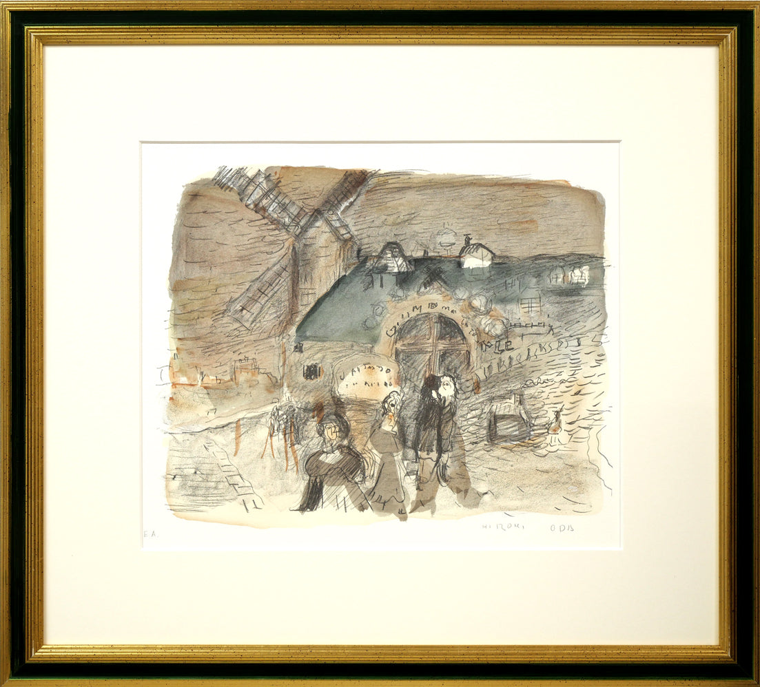 織田広喜（織田廣喜？）油彩画 8号 シャンゼリゼリゼの風景 織田