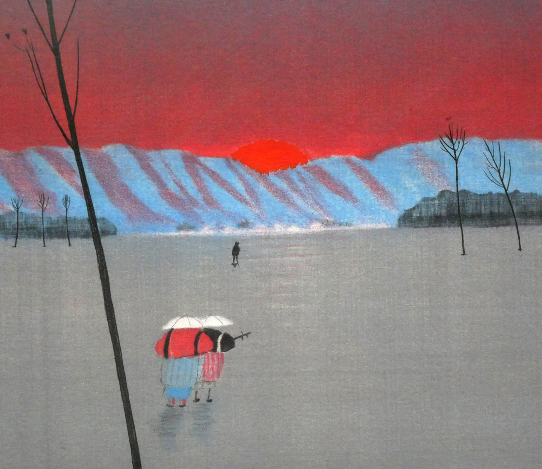 斎藤真一「朝立ち」エッチング（銅版画） 絵画買取・販売の小竹美術