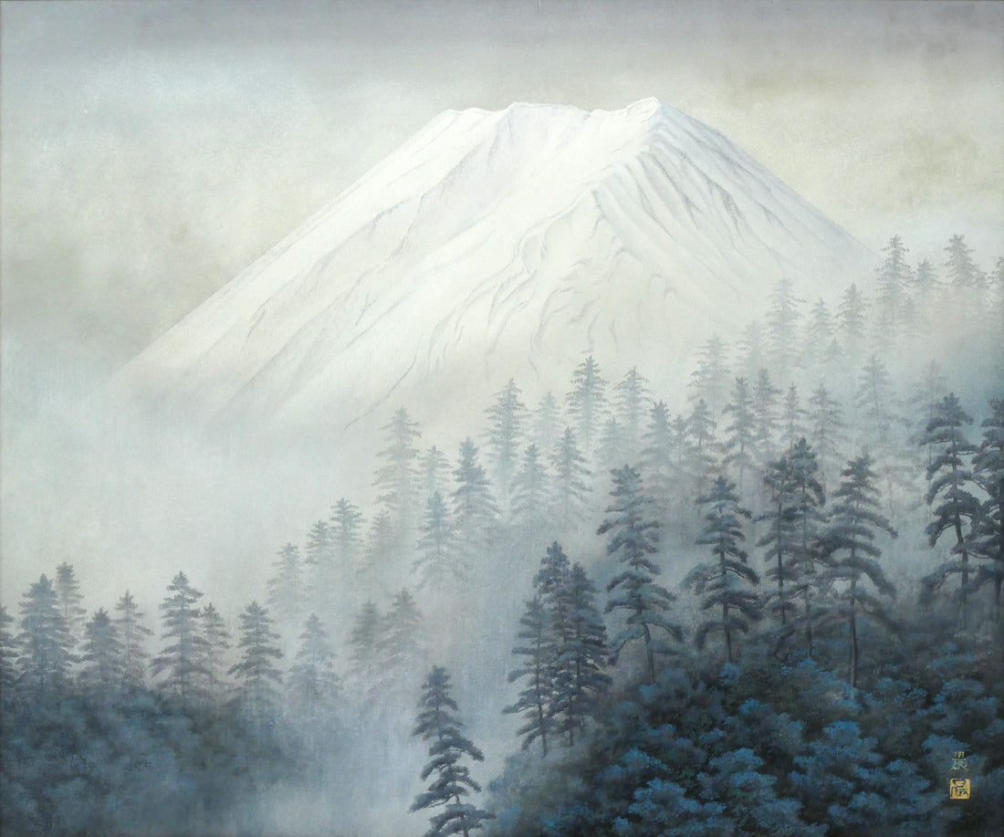 佐藤晨「富獄霧霽」日本画・F20号 絵画買取・販売の小竹美術