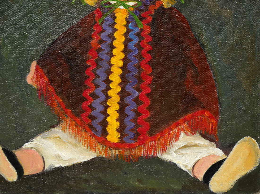 杉浦一郎「西洋人形」油絵・F4号 絵画買取・販売の小竹美術