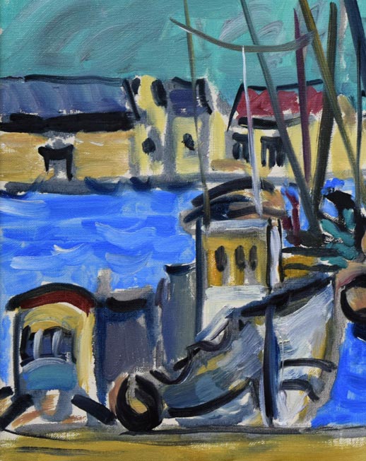 加藤清江「釧路」油絵・F8号 絵画買取・販売の小竹美術