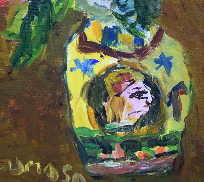 中川一政「椿」油絵・F6号 絵画買取・販売の小竹美術