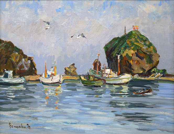 ☆中村善作☆「 忍路湾 塩谷岬 」油絵F6号 新品額！