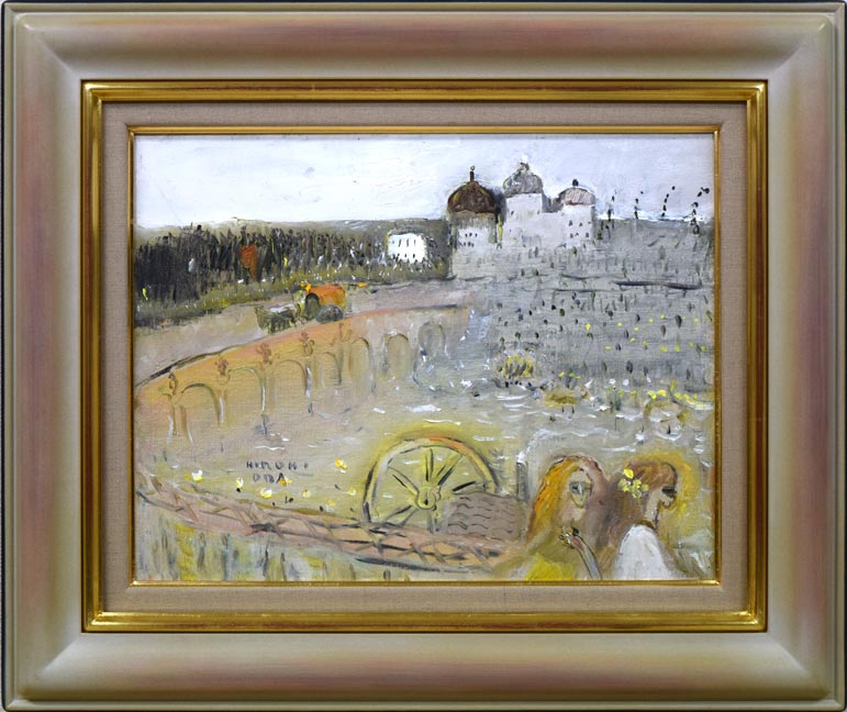 織田広喜「少女」油絵・F3号 絵画買取・販売の小竹美術