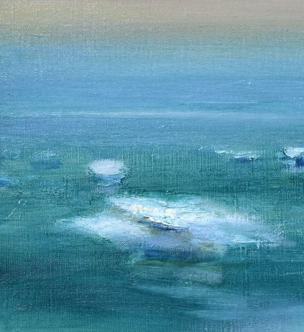 鷲見憲治「白い砂浜」油絵・F10号 絵画買取・販売の小竹美術