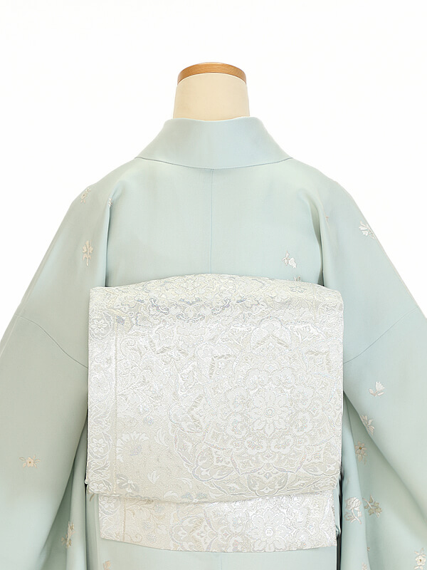 訪問着 【No.B-511】水色・白刺繍の小花・高級蘇州刺繍 | 東京・銀座で