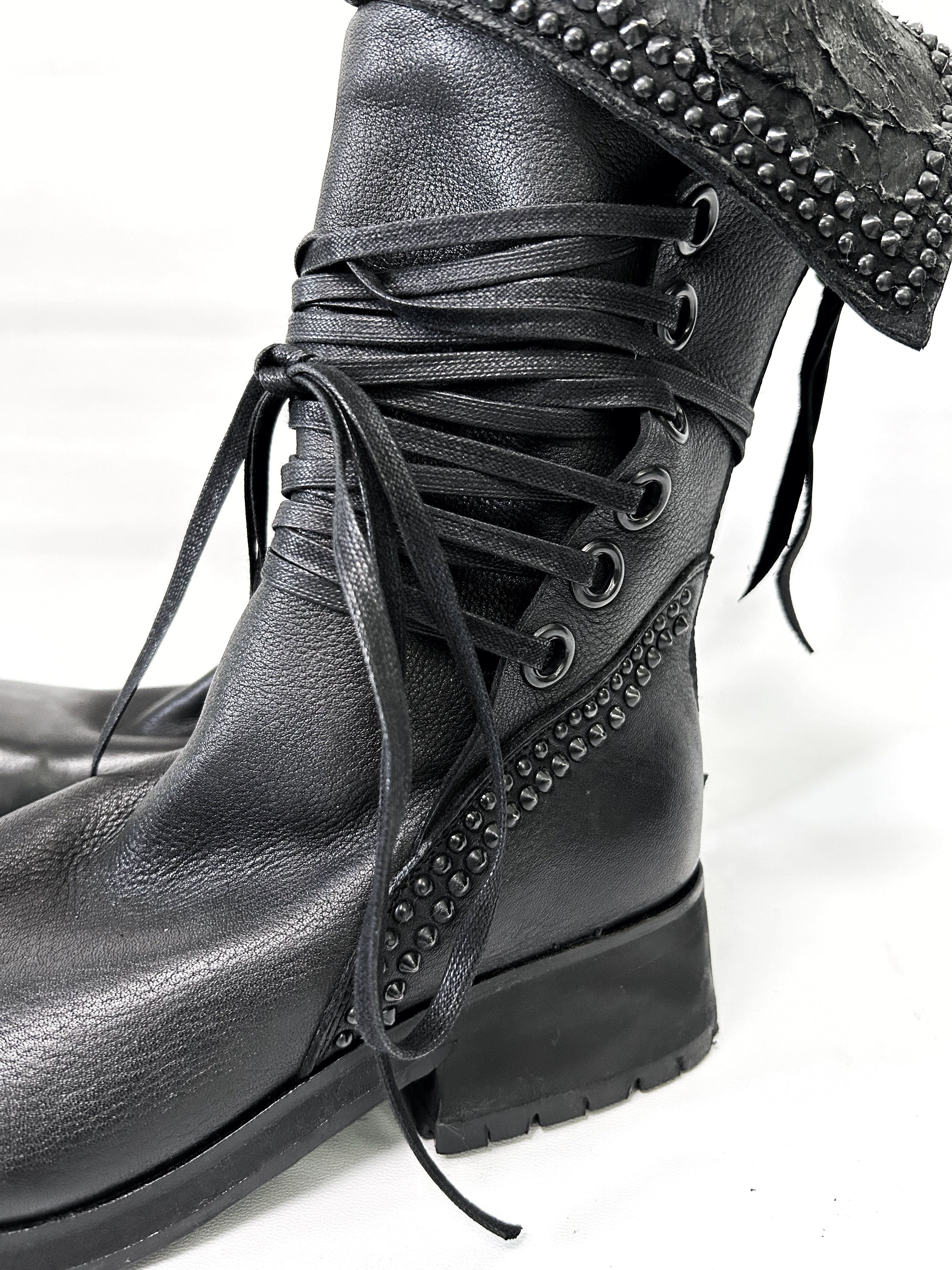KMRii ケムリ Crush Chrome Boots 01クラッシュ クロム ブーツ レザー