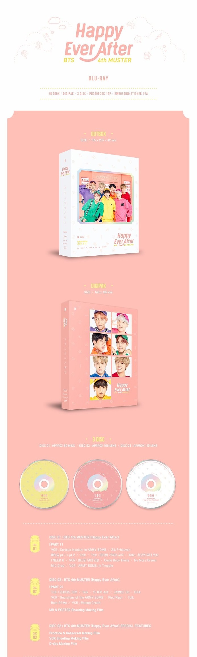 BTS 4TH MUSTER BLU-RAY EDITION HAPPY EVER AFTER - Kpop USA