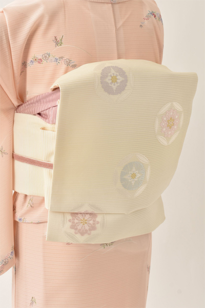 夏物_小紋〈ピンク・四季草花〉｜着物レンタルあき (来店着付け無料