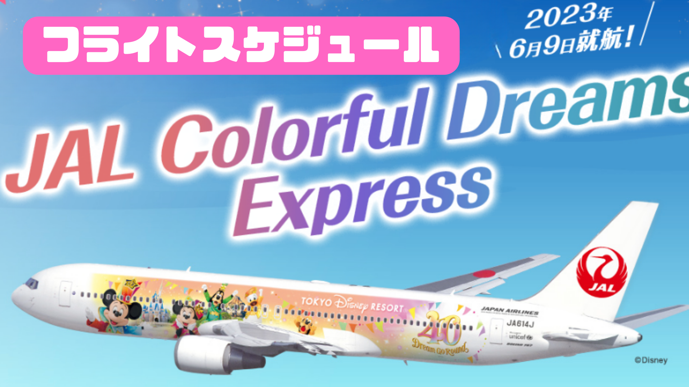 フライトスケジュール毎日更新】ディズニーデザイン特別塗装「JAL