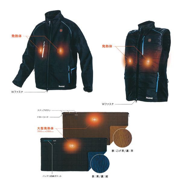 マキタ(makita) 充電式暖房ウェア CJ205DZ CV202DZ CB200D