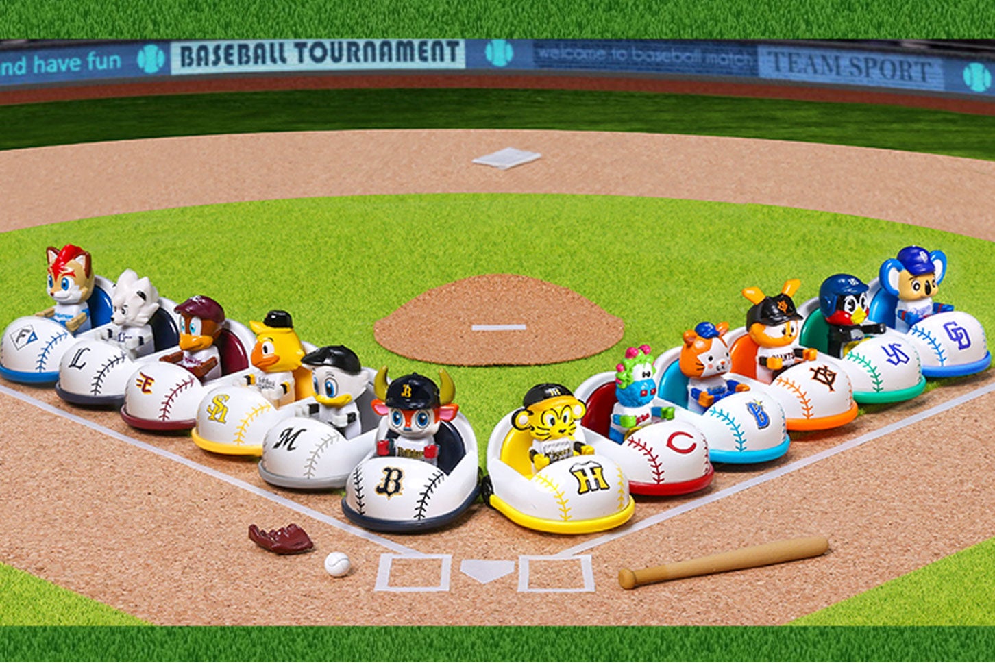 トミカとプロ野球がまさかのコラボ！ 12球団のマスコットが乗った