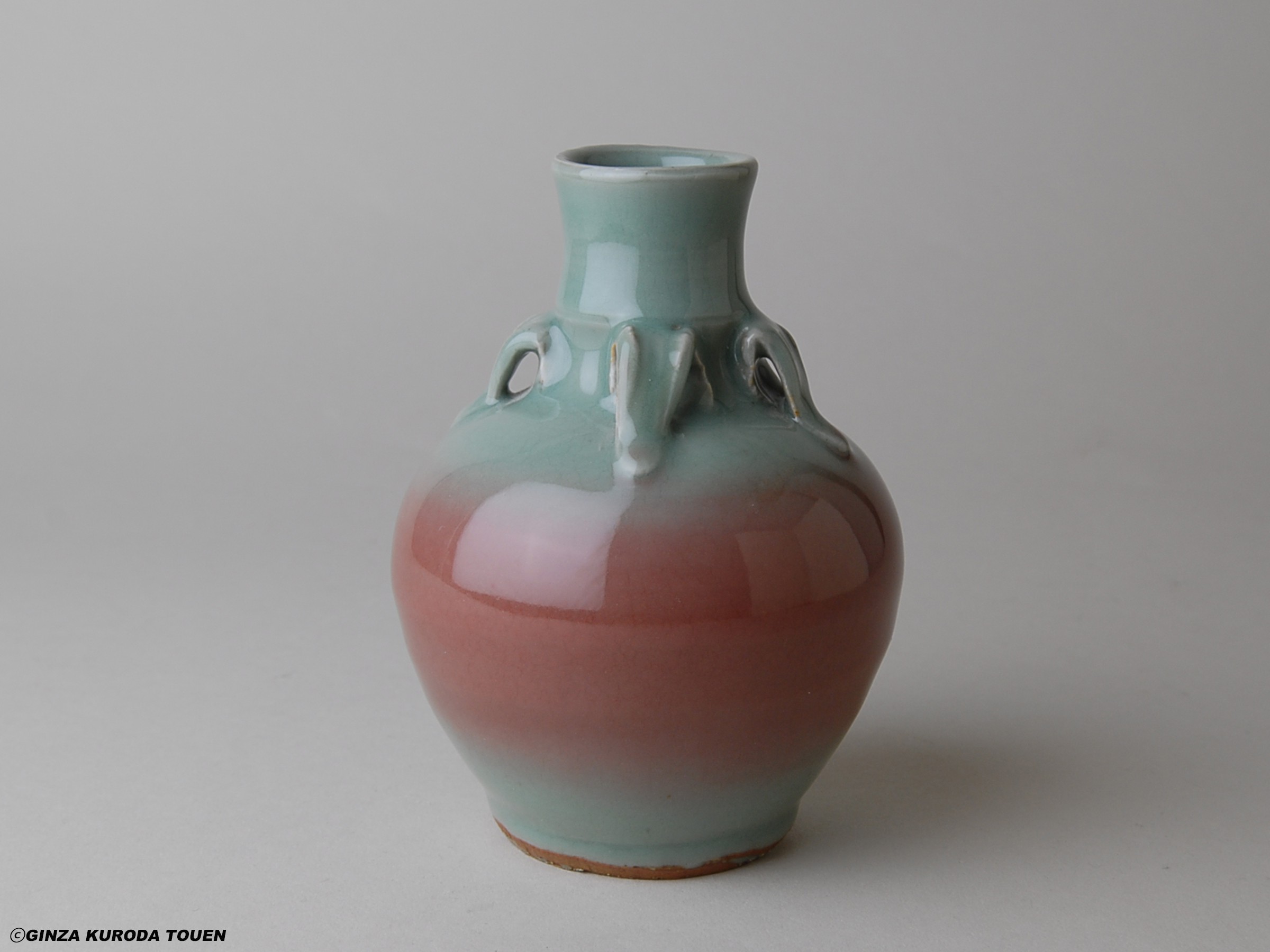 河井寛次郎 青瓷魚善血文瓶子 [鐘渓窯] | 銀座 黒田陶苑