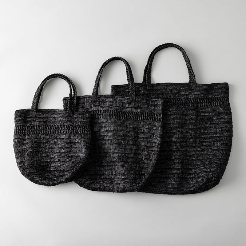 ラフィア ライントートバック 黒 M – kuros.style