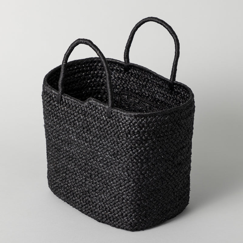 再入荷】ラフィア マルシェ カゴバッグ 黒 M – kuros.style
