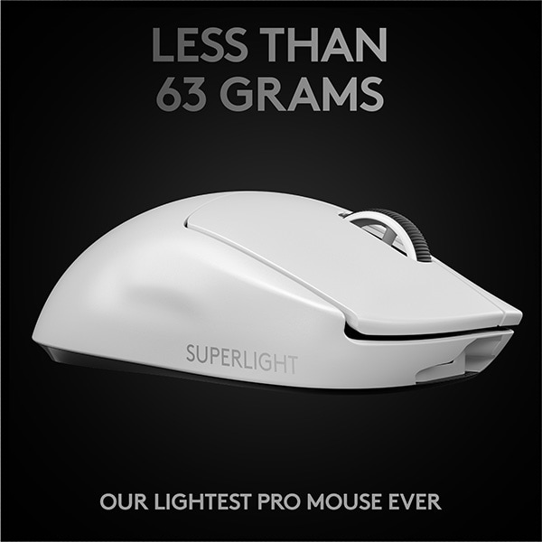 Mouse Gaming Wireless LOGITECH G Pro X Superlight, 25400 dpi, alb