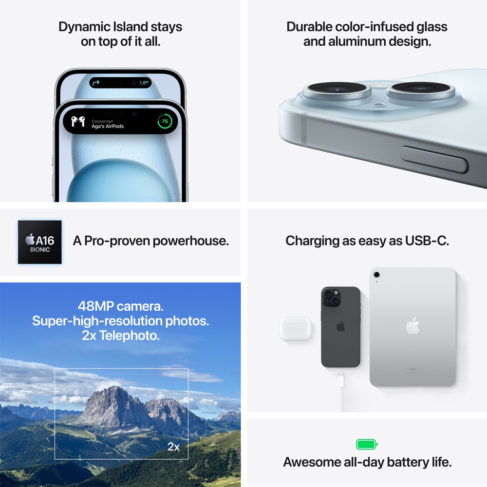 Telefon APPLE iPhone 15 5G, 128GB, Black