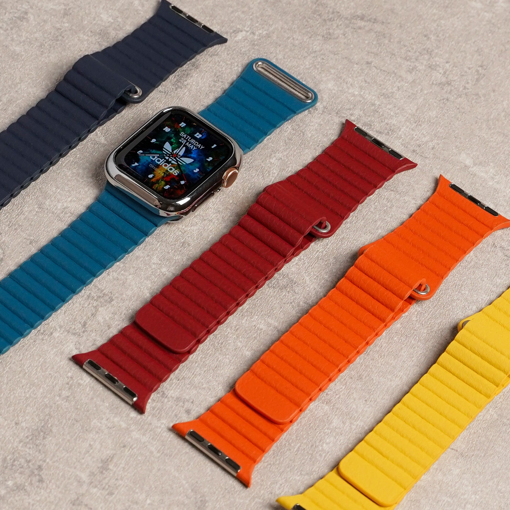 マグネット ループ カラフル レザー アップルウォッチバンド ユニ