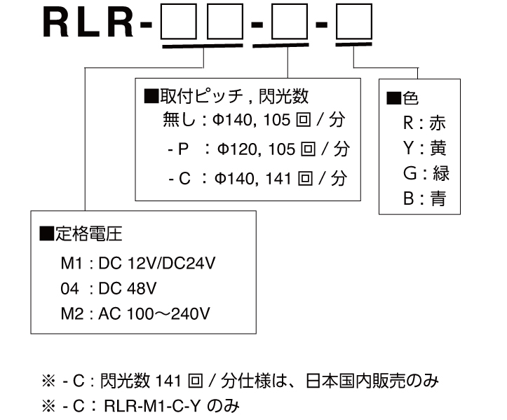 RLR-M1-Y || 大型LED回転灯 パトライト(PATLITE) ＜RLRシリーズ