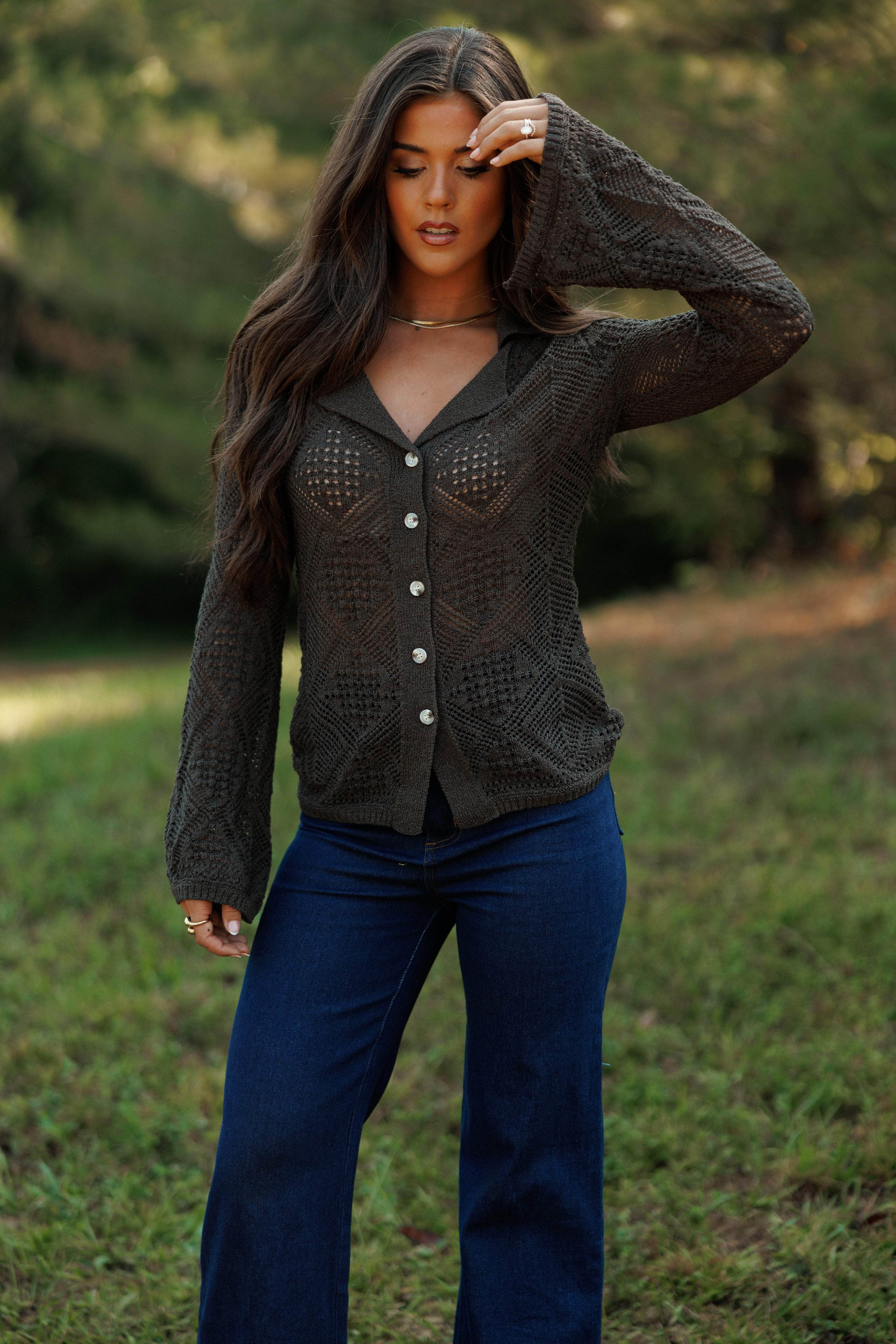 Through The Grid Knit Top