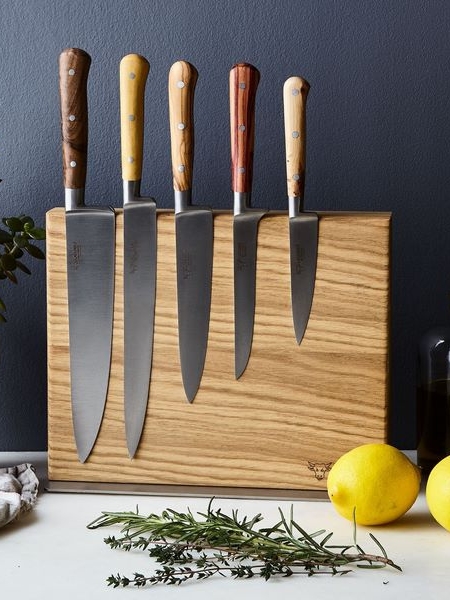 Laguiole Kitchen Knives Set of 5 with Magnetic Block