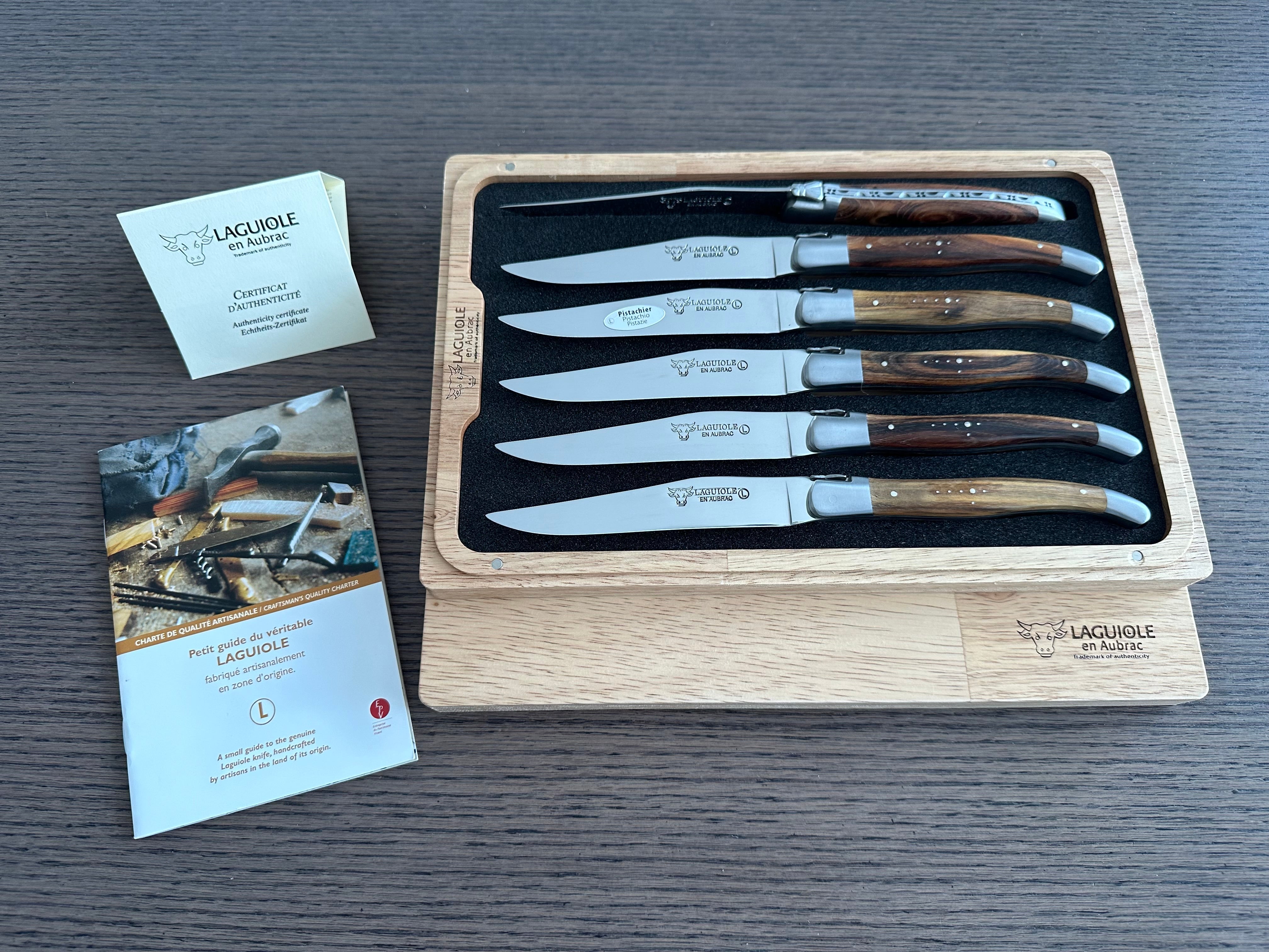 Laguiole en Aubrac Handcrafted 6-Piece Steak Knife Set with