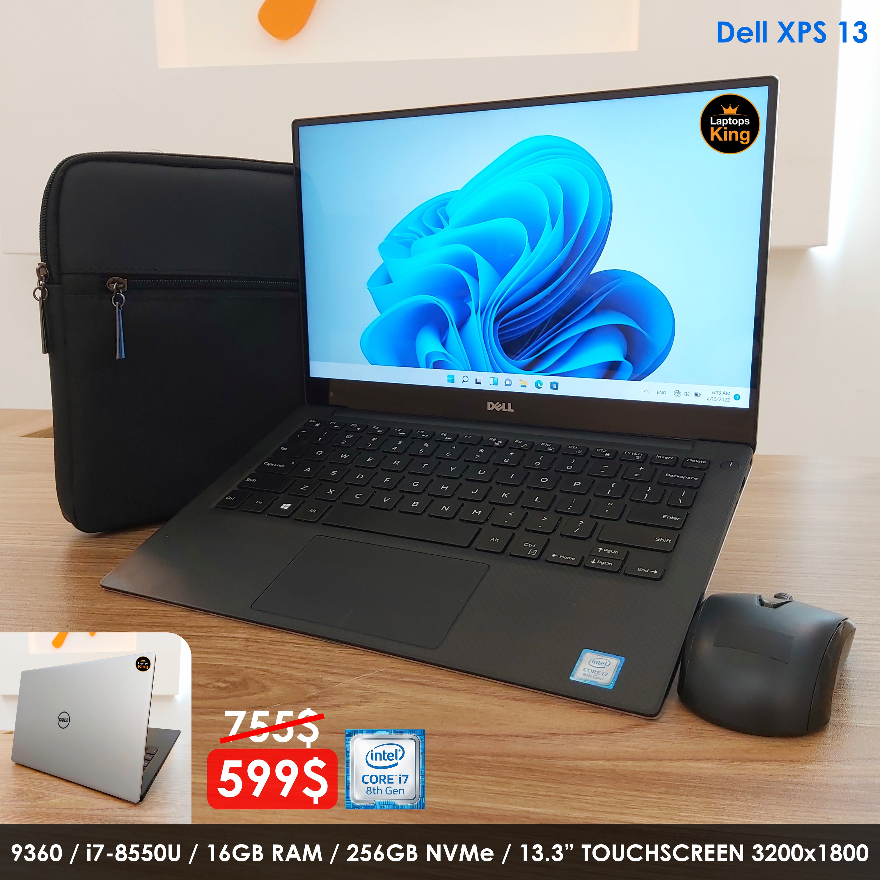 Dell XPS 13 Touch i7-8550u 9360 Laptop (Used Super Clean