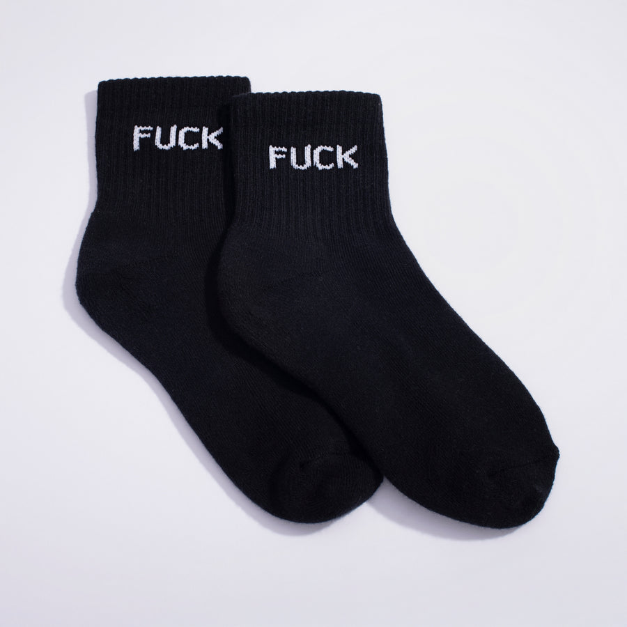 Fuck Socks | Cotton Blend Quarter Crew Socks | Larissa Loden