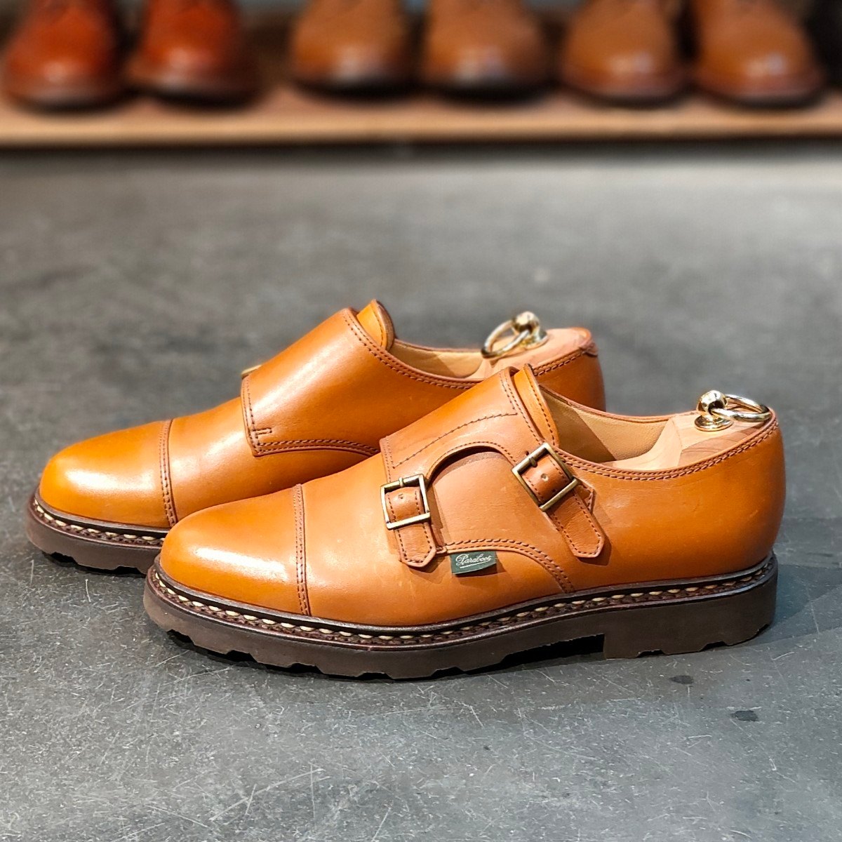 PARABOOT】パラブーツ WILLIAM ダブルモンクストラップ ブラウン