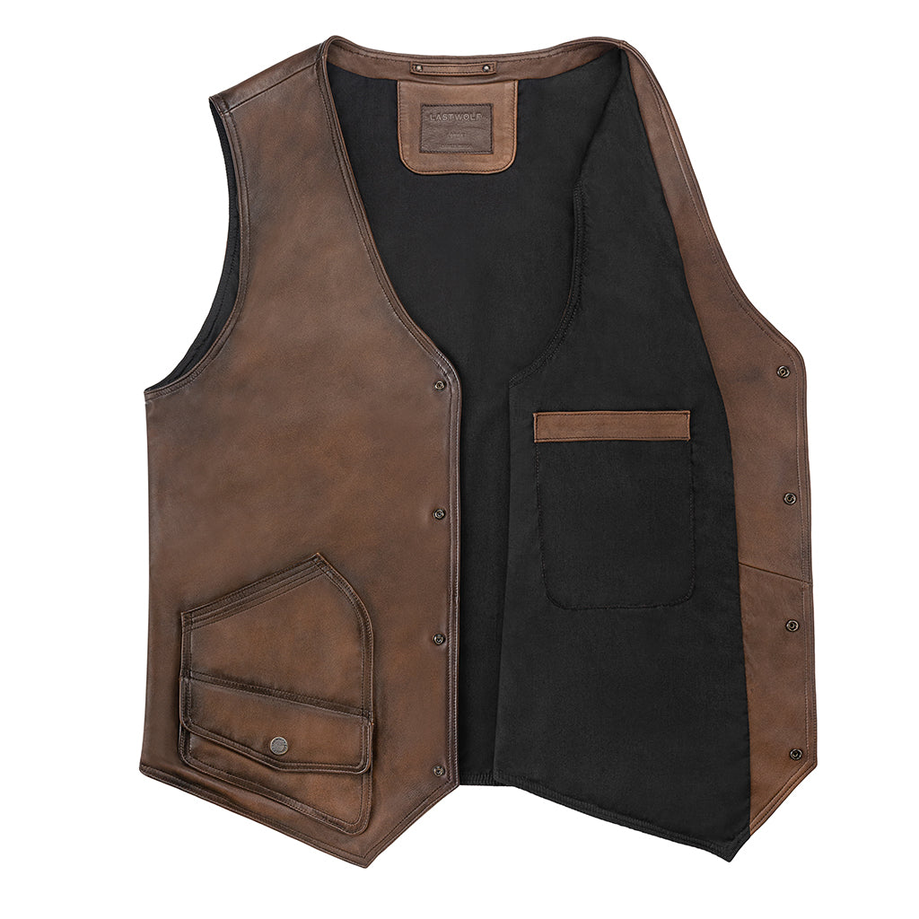 Montana Leather Vest - Tobacco Brown | Lastwolf