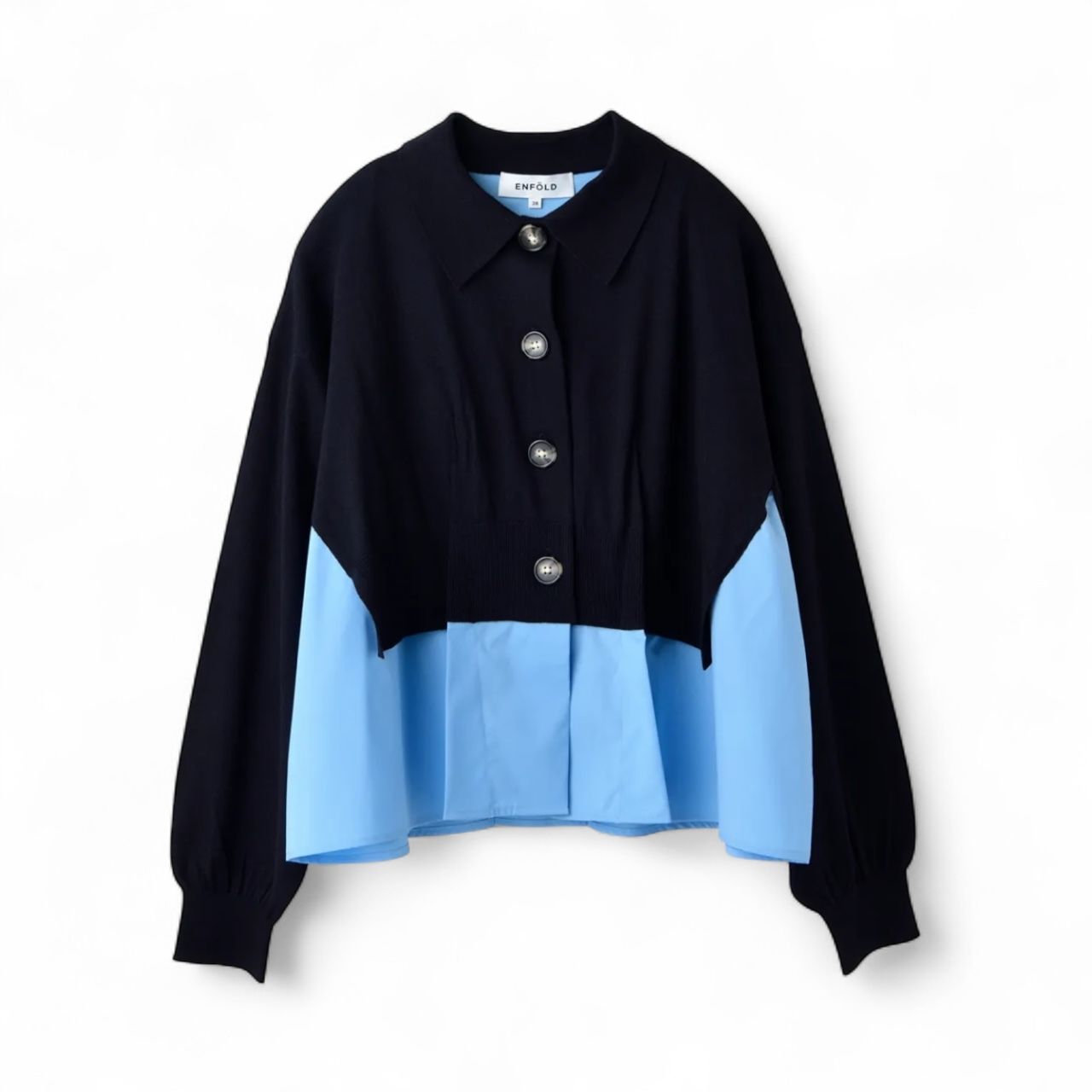 ENFOLD - FAKE-LAYERED CARDIGAN / カーディガン / Dネイビー / 2025AW