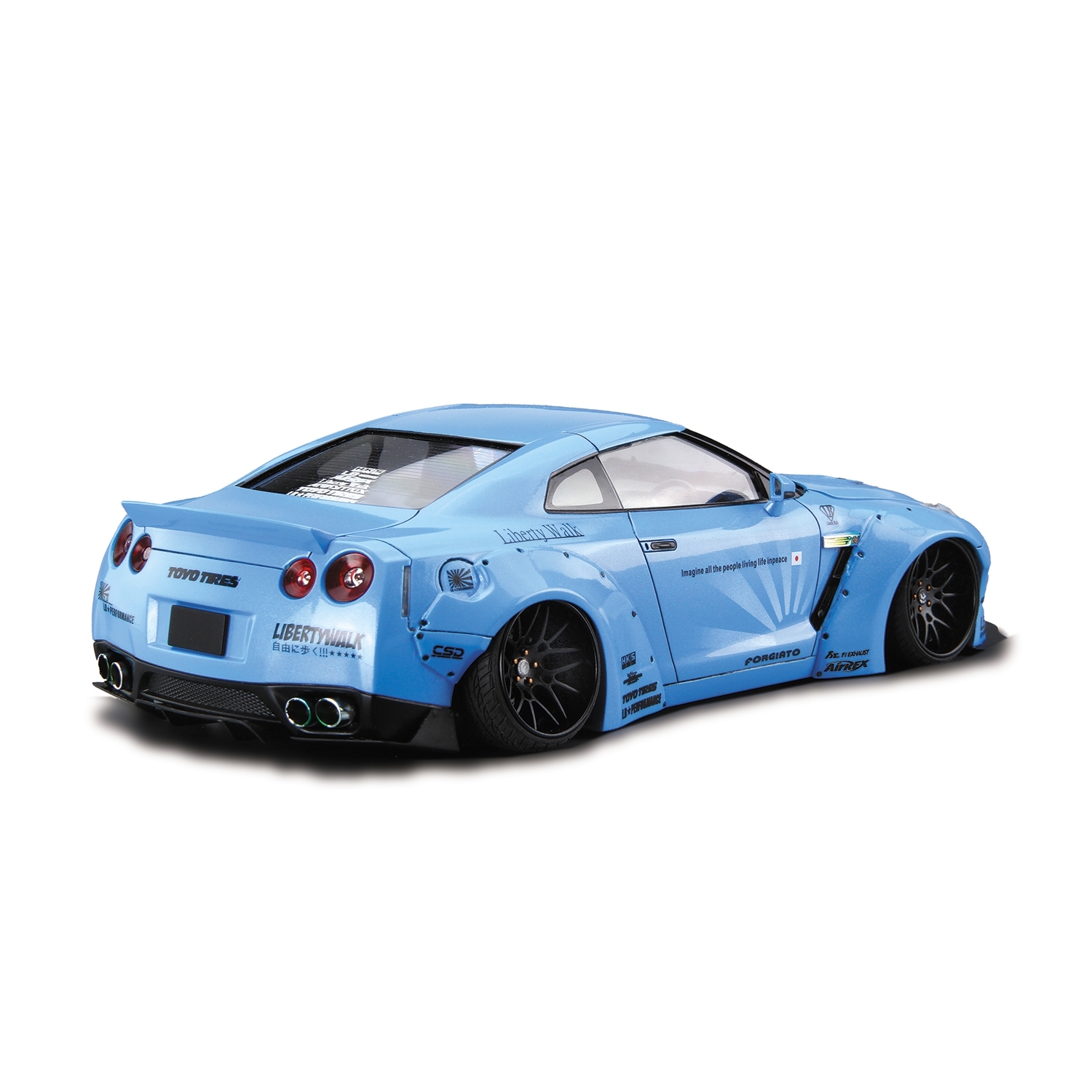 AOSHIMA Plastic model 1/24 LB-WORKS NISSAN GT-R R35 Type1 Skyblue