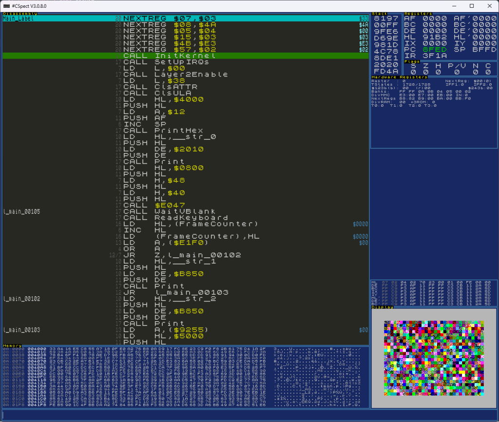 Setting up Z88DK on the ZX Spectrum Next - THE LIFE OF A GAME