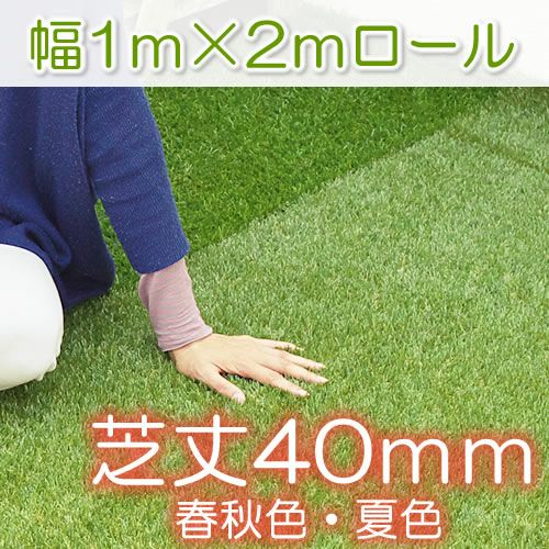 色までリアルな人工芝ロール 長さ2m（幅1m）【厚み40mmタイプ