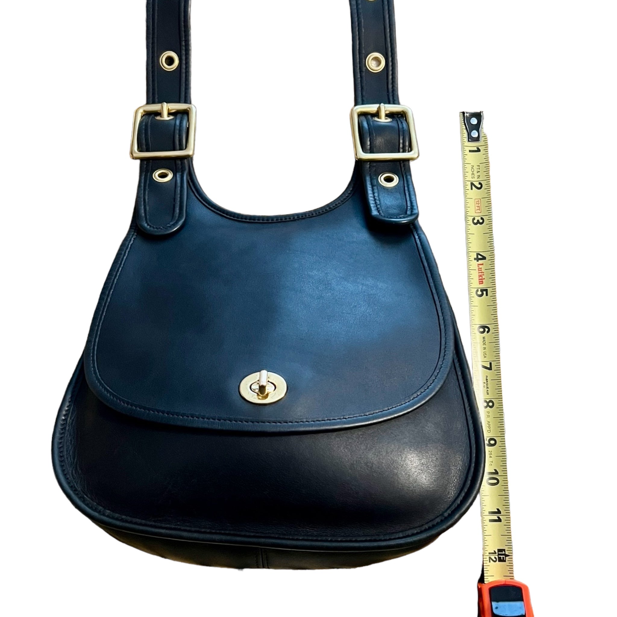 SOLD‼️ Vintage COACH Saddle Bag Black Leather Purse Made In The