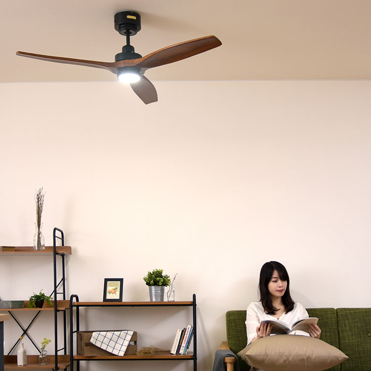 Modern Collection LED シーリングファン DCモーター REAL wood blades