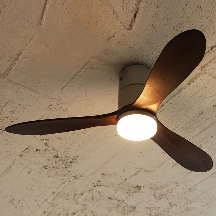 Modern Collection LED シーリングファン REAL wood blades (電球色