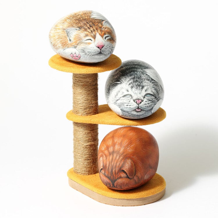 栗屋近ストーンアート/ニャンコタワー(マンチカン) : 小学館百貨店