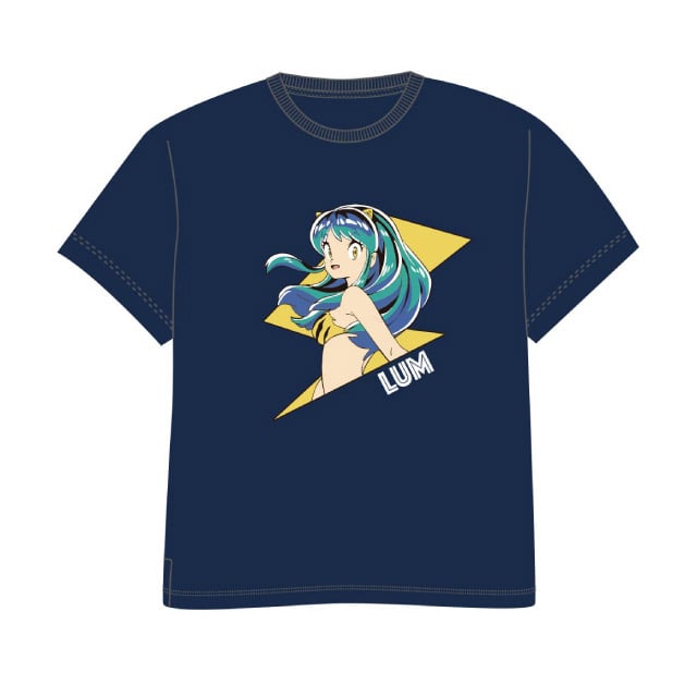 うる星やつら』 ラムちゃん柄ビッグシルエットTシャツ ネイビー
