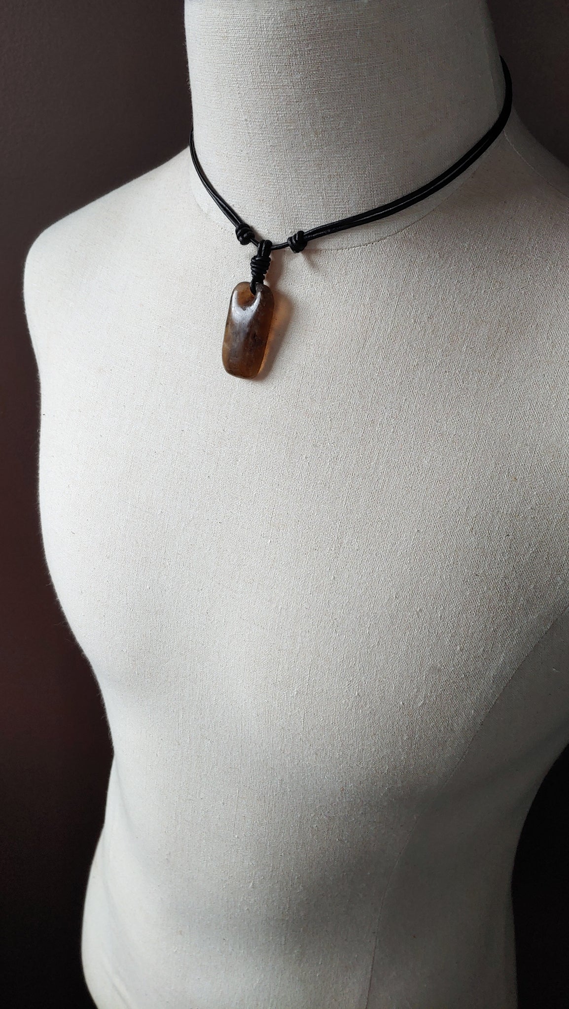 Ziri African Glass Pendant Adjustable Leather Cord Necklace – Lisa