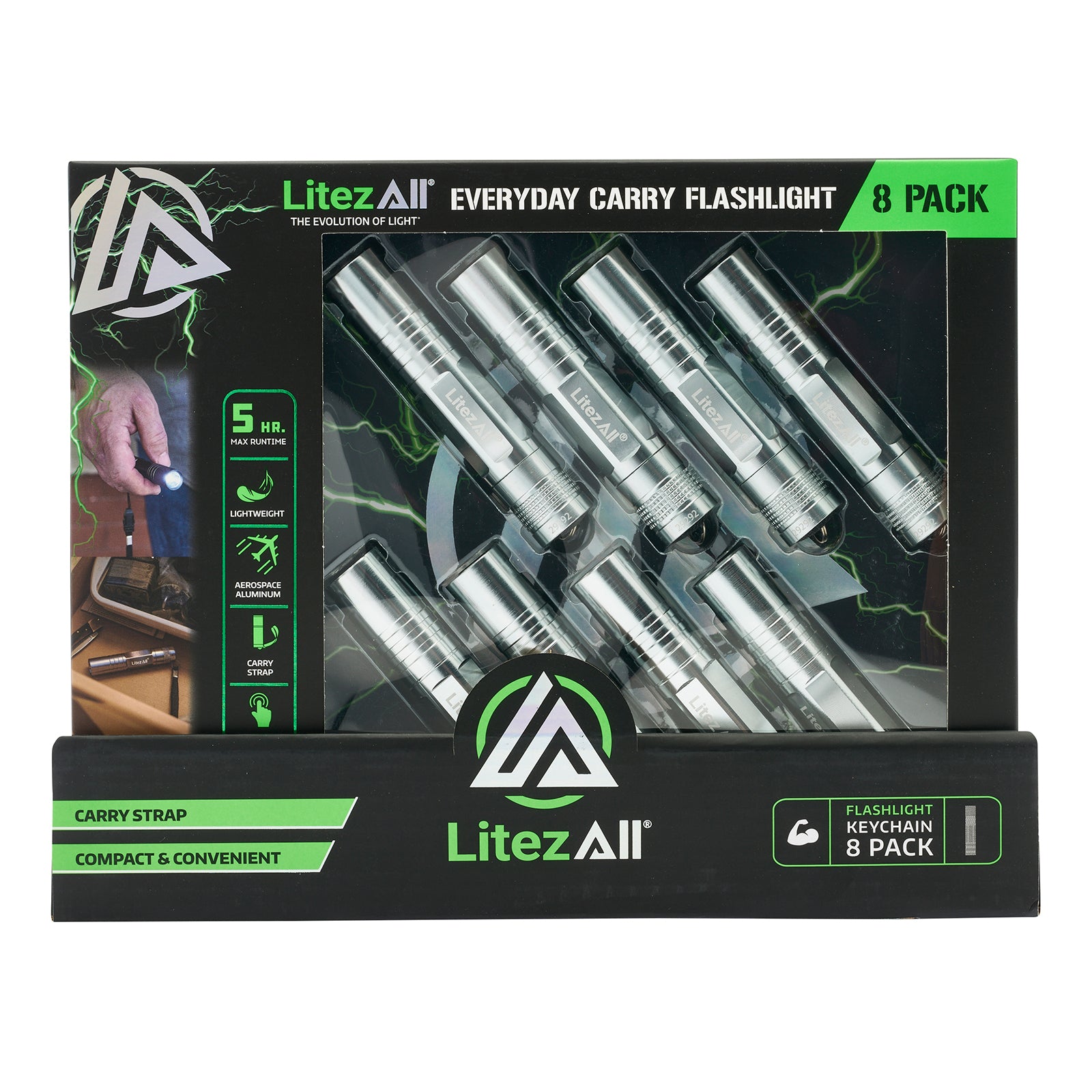 LitezAll® Keychain Flashlight 8-Pack Gift Box - LitezAll