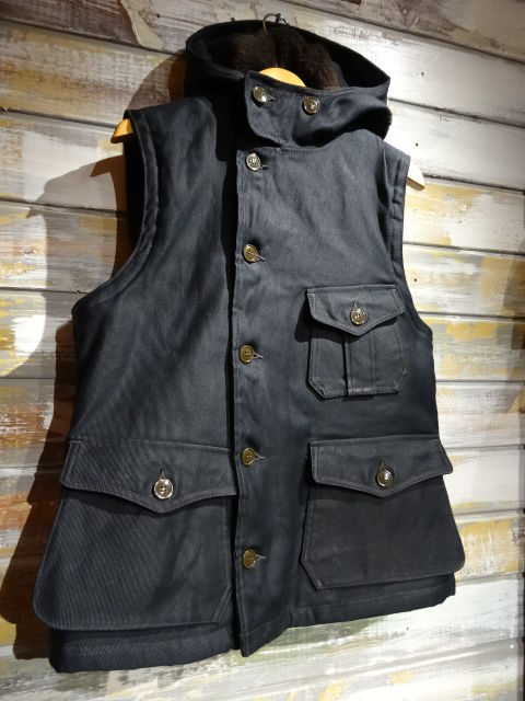 New！ FREEWHEELERS ”AIR CREW ATTACHED HOOD VEST” 2色 : OLD