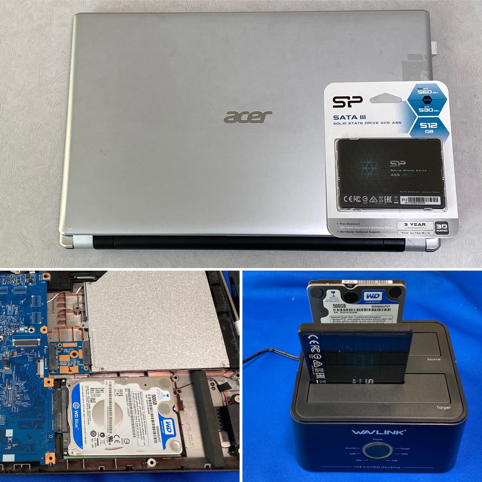 レビュー】HDDからSSDに換装で快適に：Acer Aspire V5 571P : 碧き流星