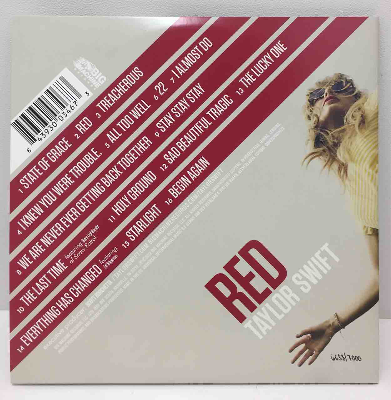 TAYLOR SWIFT / RED クリスタル・クリア・ヴァイナル仕様180グラム重量
