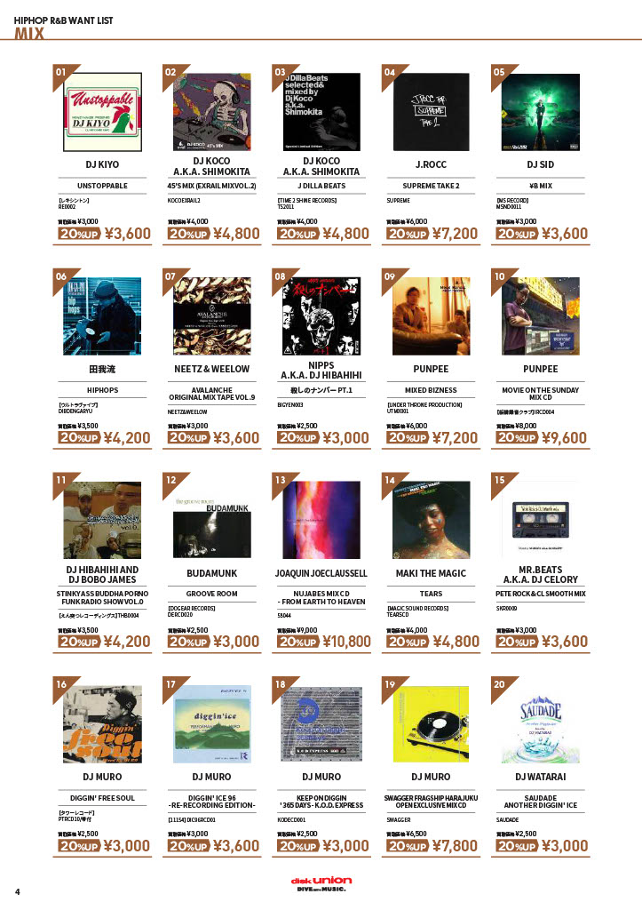高価買取リスト】HIP HOP R&B WANT LIST 2023.10 ※2024年1月31日(水