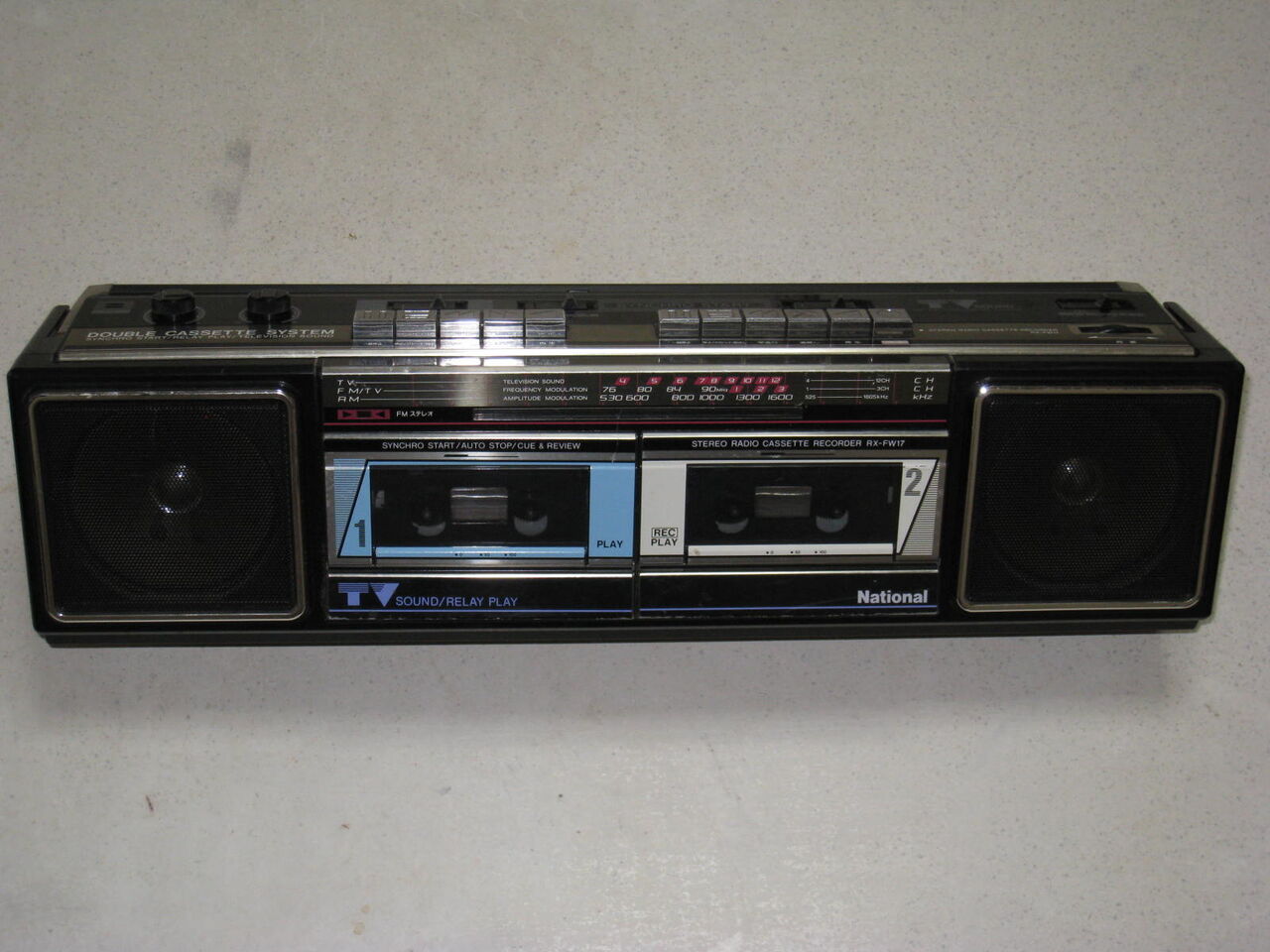 黒いWラジカセ ナショナルRX-FW17の修理 : 真空管ラジオ修理キッシー工房